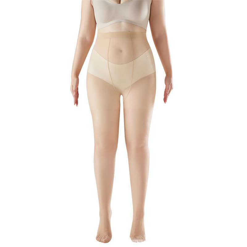 Ultra-thin High Waist Anti-snagging Sheer Pantyhose(2 Pairs) - Nude - XL - image 2