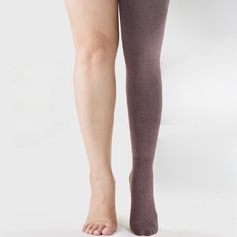 High Waist Solid Color Footed Pantyhose - image 7