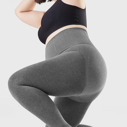 High Waist Solid Color Footed Pantyhose - image 3