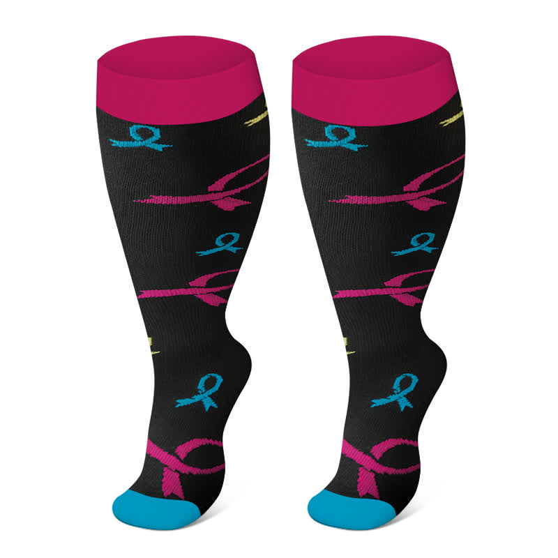 Plus Size Cute Print Compression Socks(3 Pairs)