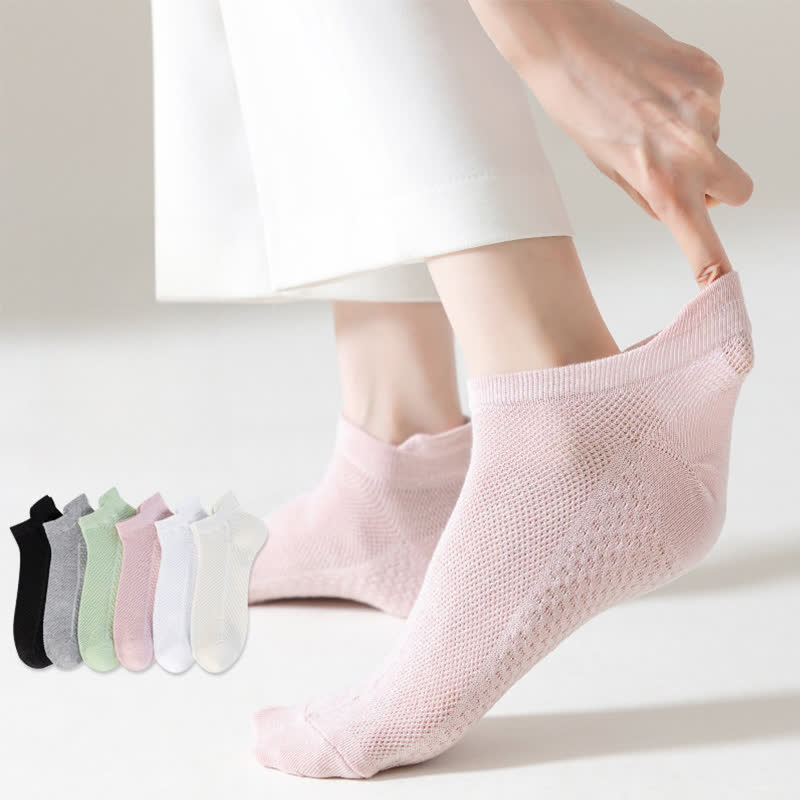 Thin Mesh Breathable Cotton Ankle Socks(6 Pairs) - image 1