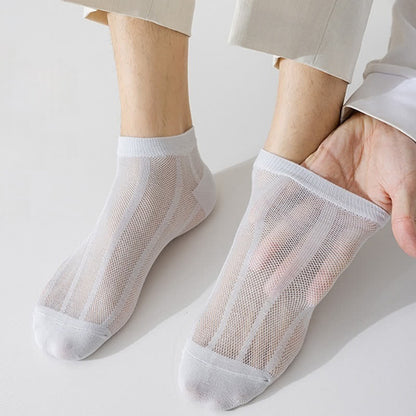 Solid Color Thin Breathable Sweat-absorbent Socks(5 Pairs)