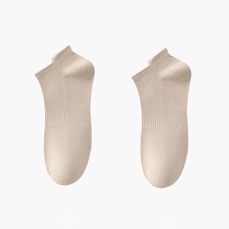 Thin Breathable Cotton No Show Socks(8 Pairs) - Khaki - EU42-48(US8.5-13) - image 13