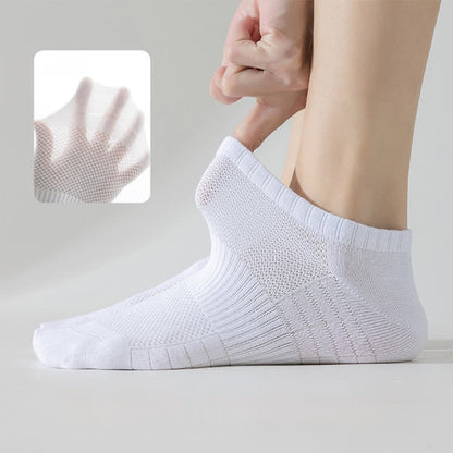 Plus Size Lightweight Breathable Mesh Solid Color No Show Socks(6 Pairs)