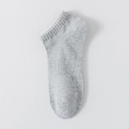 Lightweight Breathable Mesh Solid Color No Show Socks(6 Pairs) - Light Gray - EU44-50(US10-15) - image 7