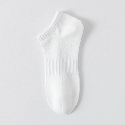 Plus Size Lightweight Breathable Mesh Solid Color No Show Socks(6 Pairs)