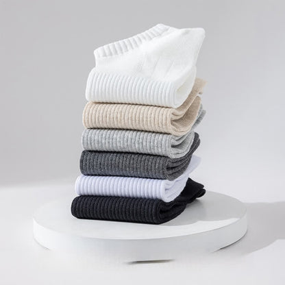 Plus Size Lightweight Breathable Mesh Solid Color No Show Socks(6 Pairs)