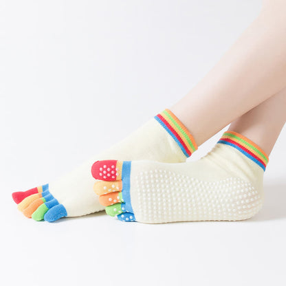 Colorful Non-Slip Five-Toe Yoga Socks(6 Pairs)