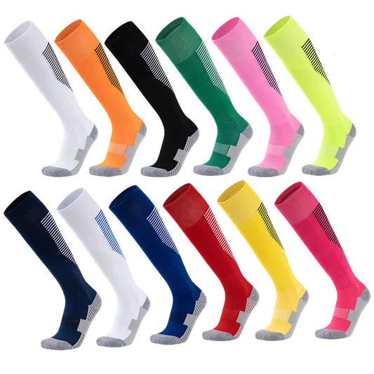 Striped Sweat-absorbent Knee-high Sports Soccer Socks(5 Pairs)