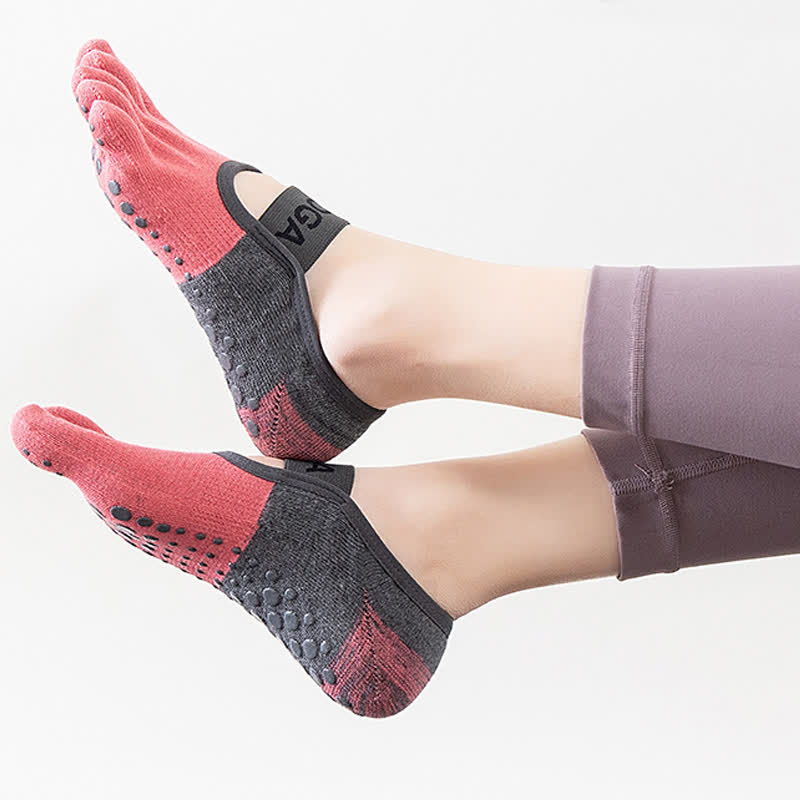 Non-slip Breathable Fitness Grip Socks(5 Pairs) - Pink - EU35-40(US4-7) - image 4
