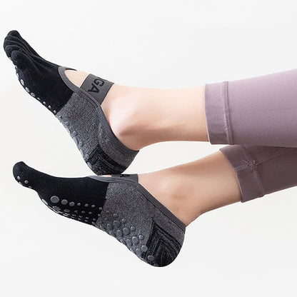Non-slip Breathable Fitness Grip Socks(5 Pairs) - Black - EU35-40(US4-7) - image 7
