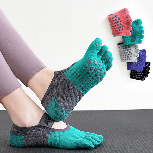 Non-slip Breathable Fitness Grip Socks(5 Pairs) - image 0