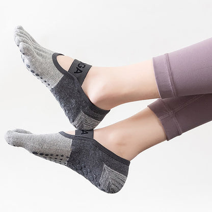 Non-slip Breathable Fitness Grip Socks(5 Pairs) - Grey - EU35-40(US4-7) - image 6