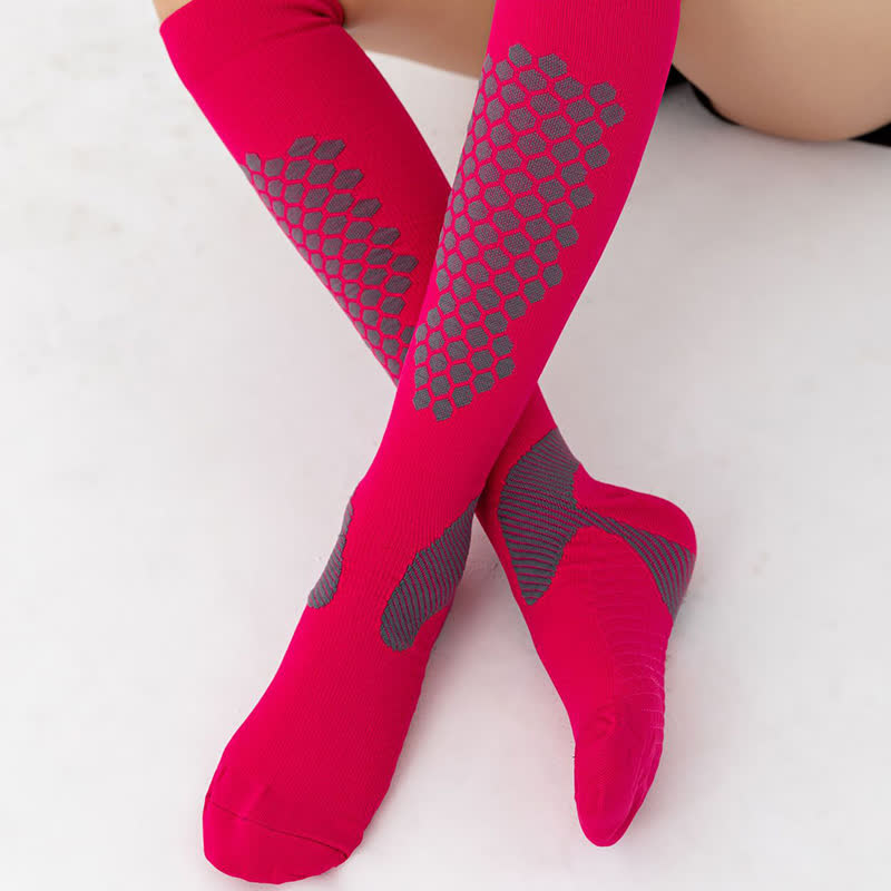Geometric Pattern Compression Socks(3 Pairs) - image 5