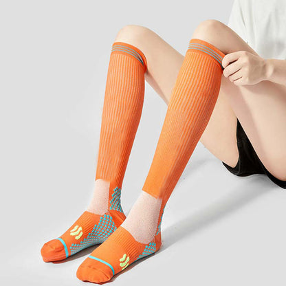 Non Slip Sport Massage Compression Socks(3 Pairs) - Unisex - Orange - image 11