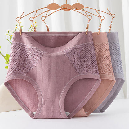 Cotton Floral Lace Brief(3 Packs) - image 2