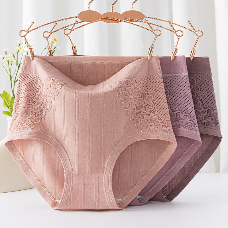 Cotton Floral Lace Brief(3 Packs) - image 0