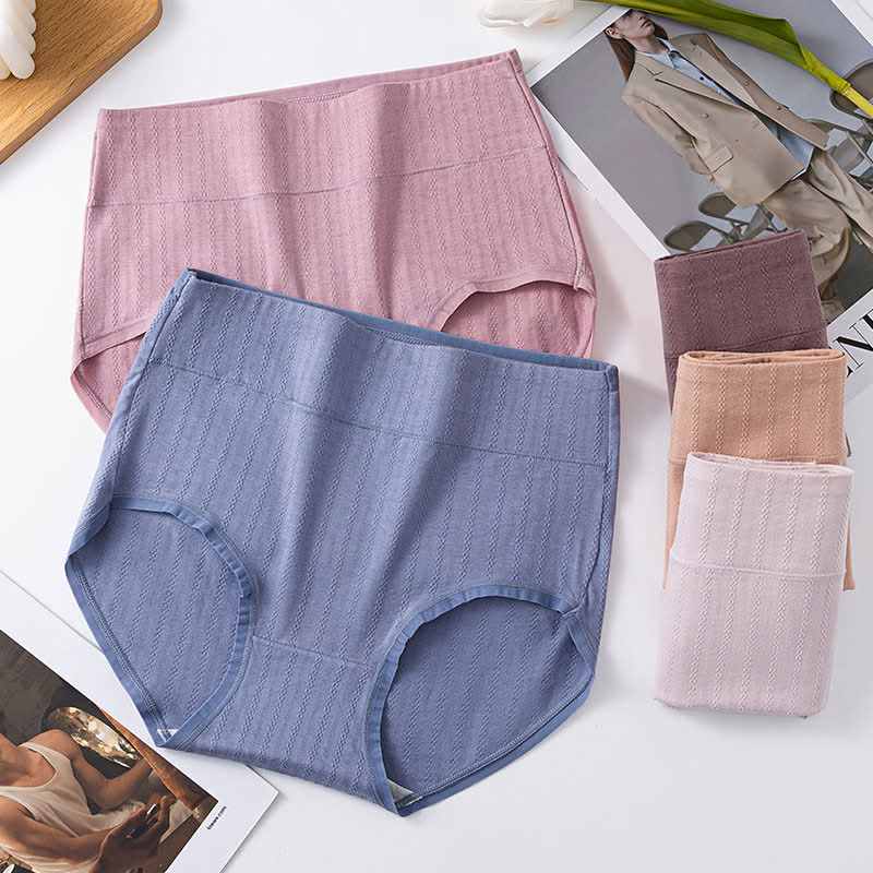 Pure Cotton High Waist Solid Color Comfy Panty(3 Packs) - image 2
