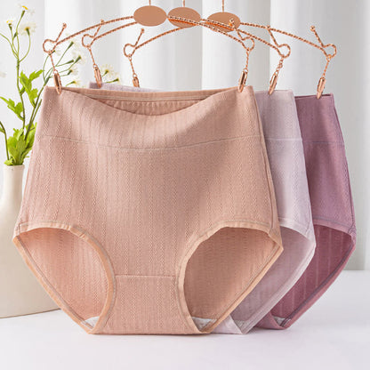 Pure Cotton High Waist Solid Color Comfy Panty(3 Packs) - image 1