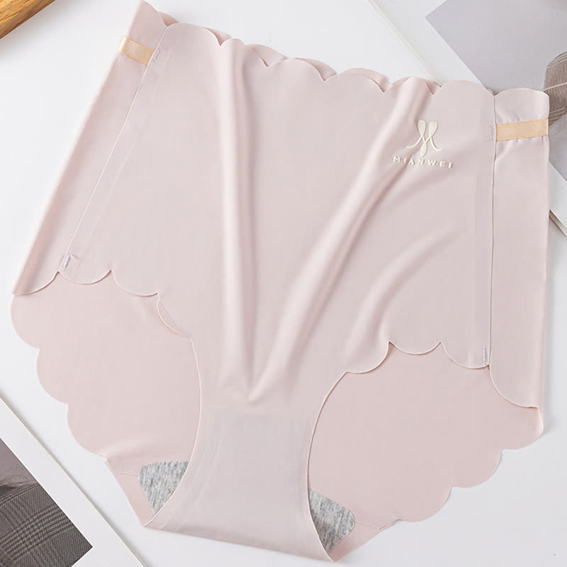 High Waist Seamless Ice Silk Panty(3 Packs) - Light Pink - 3XL - image 6
