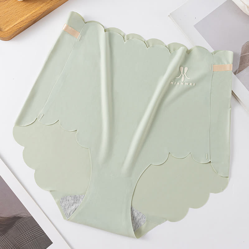 High Waist Seamless Ice Silk Panty(3 Packs) - Green - 3XL - image 5