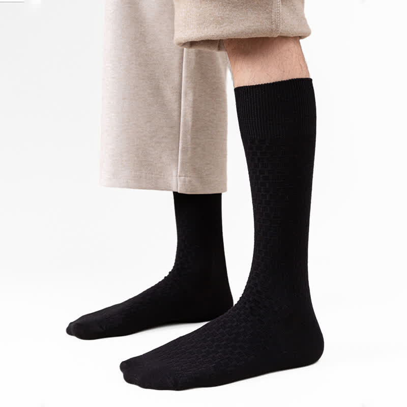 Solid Color Waffle Cotton Socks(5 Pairs) - image 9