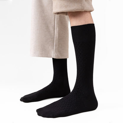 Solid Color Waffle Cotton Socks(5 Pairs) - image 9