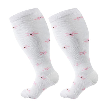 Plus Size Defoliation Compression Socks - White - 4XL - image 7