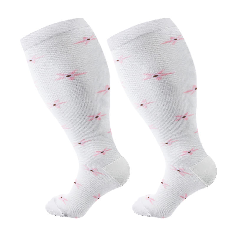 Plus Size Defoliation Compression Socks - White - 4XL - image 8