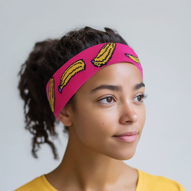 Banana Print Sweat-Absorbent Sports Headband - image 0
