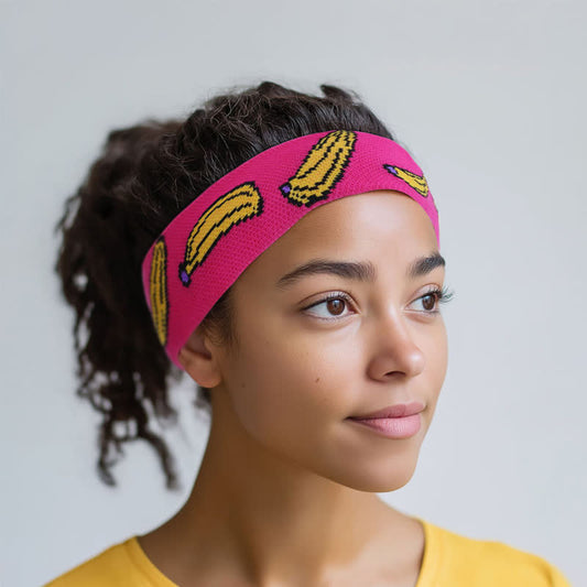 Banana Print Sweat-Absorbent Sports Headband - image 0