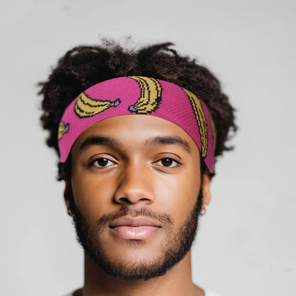 Banana Print Sweat-Absorbent Sports Headband - image 6