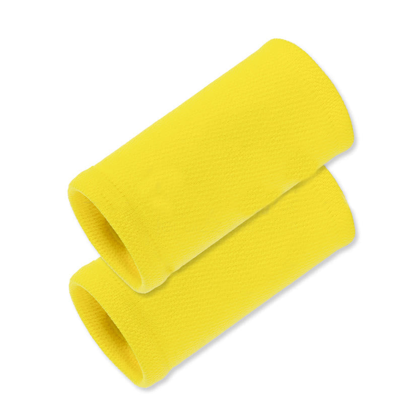 Solid Color Outdoor Sports Compression Wrist Sleeves(2 Pairs) - Yellow - One Size - image 3