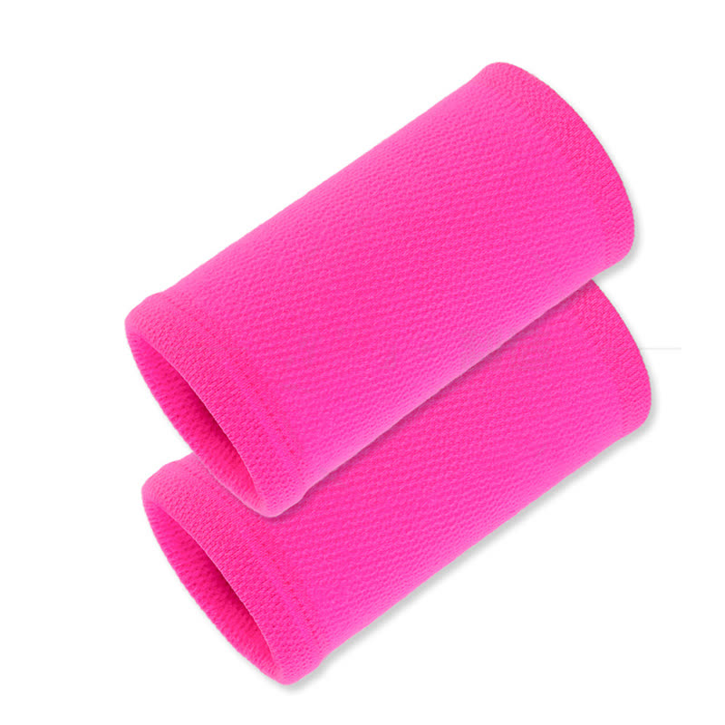 Solid Color Outdoor Sports Compression Wrist Sleeves(2 Pairs) - Pink - One Size - image 6