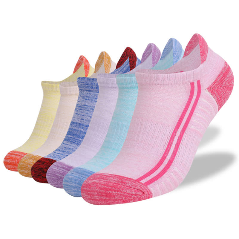 Colorful Striped Cotton Sweat-wicking Breathable Socks(6 Pairs) - Multicolor - EU39-42(US6-8.5) - image 1