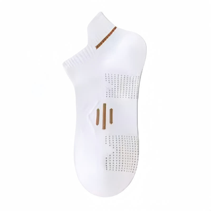 Cotton Sweat-wicking Breathable Sports Ankle Socks(5 Pairs) - White&Brown - EU36-43(US4-9) - image 12