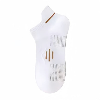 Cotton Sweat-wicking Breathable Sports Ankle Socks(5 Pairs) - White&Brown - EU36-43(US4-9) - image 12