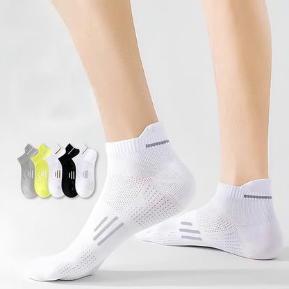 Cotton Sweat-wicking Breathable Sports Ankle Socks(5 Pairs) - image 1