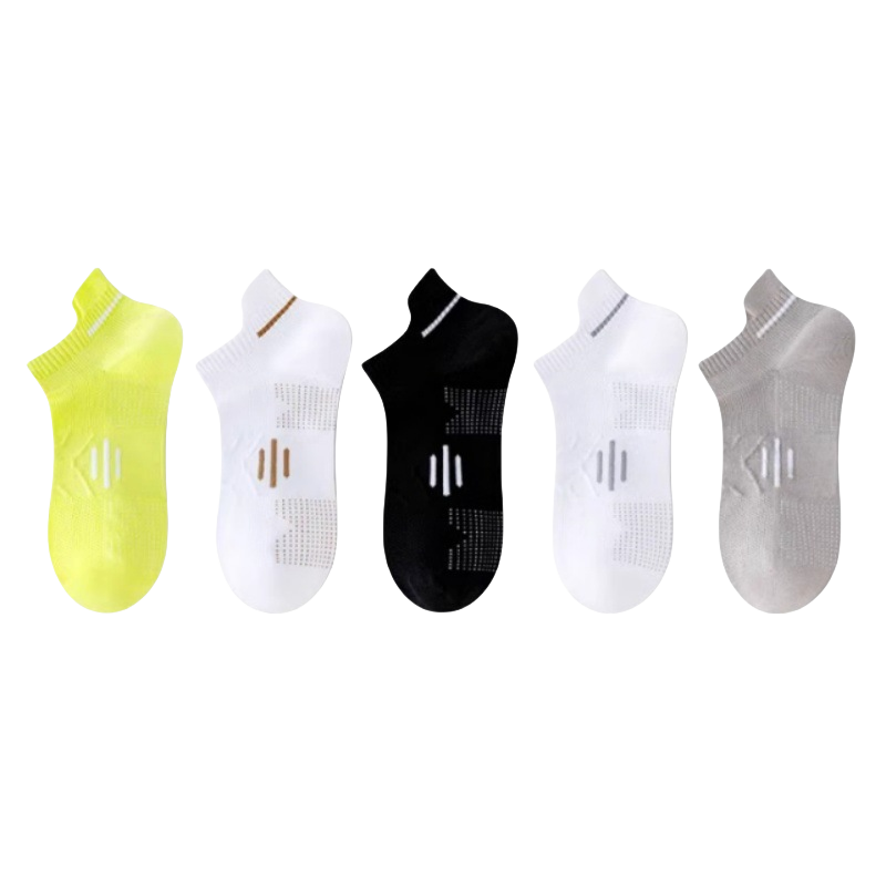 Cotton Sweat-wicking Breathable Sports Ankle Socks(5 Pairs) - Multicolor - EU36-43(US4-9) - image 2