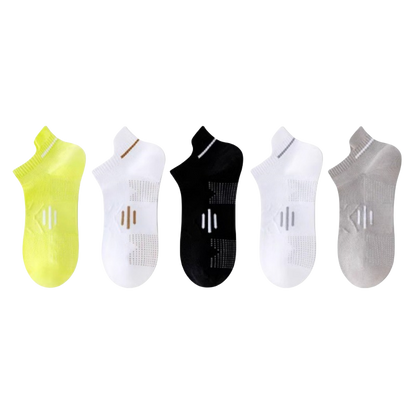 Cotton Sweat-wicking Breathable Sports Ankle Socks(5 Pairs) - Multicolor - EU36-43(US4-9) - image 2