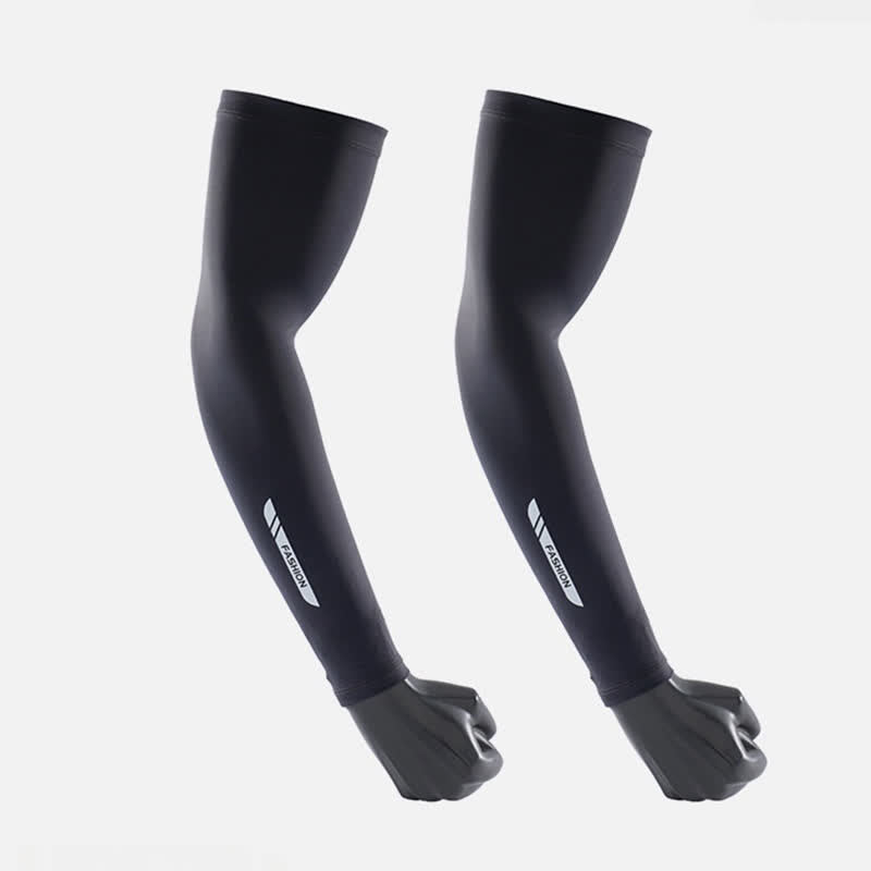 Outdoor Sun Protection Ice Arm Sleeves(3 Pairs) - Dark Grey - XL - image 2