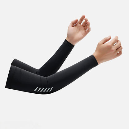 Solid Color Outdoor Sun Protection Ice Arm Sleeves(3 Pairs) - Black - XL - image 1