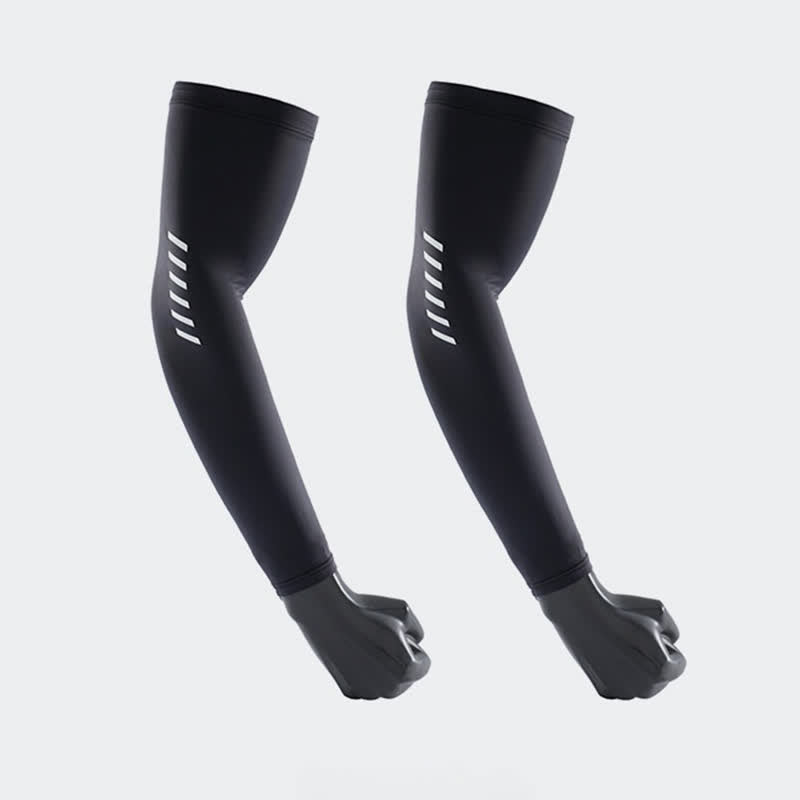 Solid Color Outdoor Sun Protection Ice Arm Sleeves(3 Pairs) - Dark Grey - XL - image 2