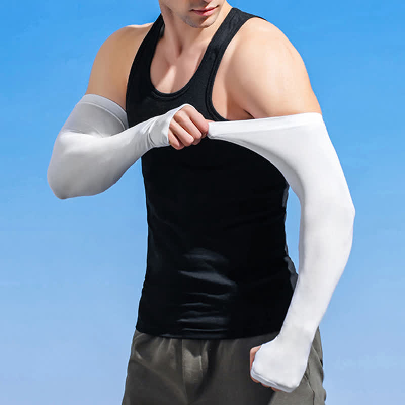 Outdoor Sun Protection Cool Arm Sleeves(4 Pairs) - White - image 3