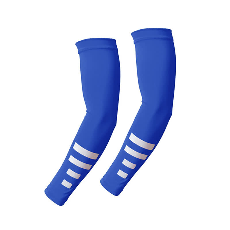 Reflective Outdoor Sun Protection Quick-Dry Arm Sleeves(3 Pairs) - Royal Blue - image 2