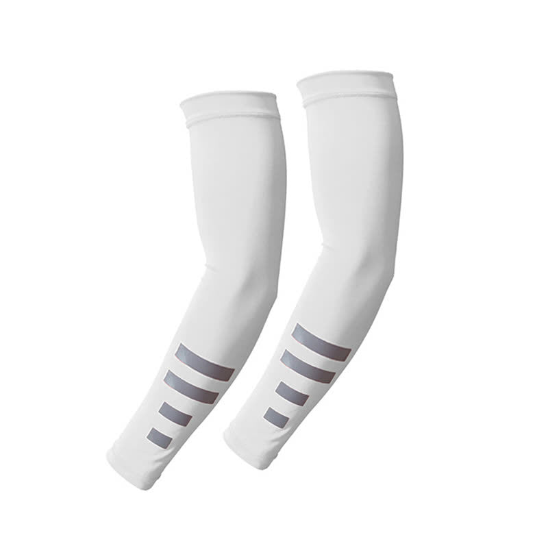 Reflective Outdoor Sun Protection Quick-Dry Arm Sleeves(3 Pairs) - White - image 7