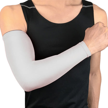 Solid Color Breathable Sports Arm Sleeves(2 Pairs) - White - XXL - image 6