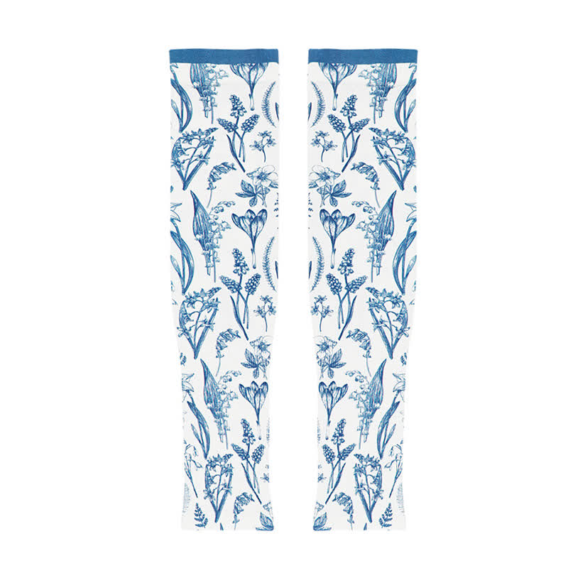 Floral Print Outdoor Sun Protection Arm Sleeves(3 Pairs) - A - image 3