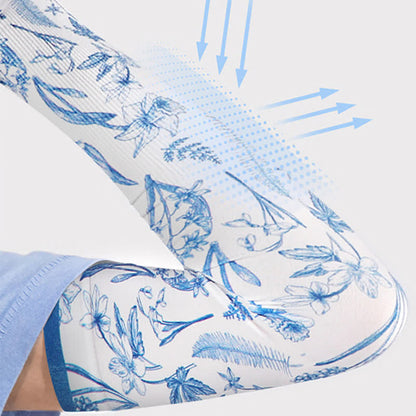 Floral Print Outdoor Sun Protection Arm Sleeves(3 Pairs) - image 4