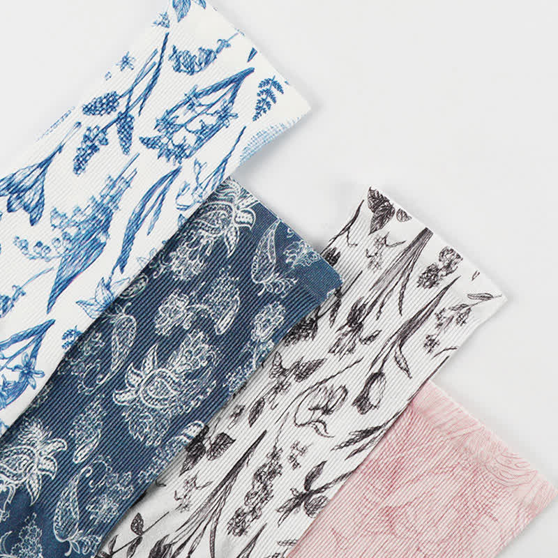 Floral Print Outdoor Sun Protection Arm Sleeves(3 Pairs) - image 1